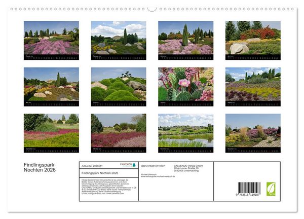 Produktbild: Findlingspark Nochten 2026 (hochwertiger Premium Wandkalender 2026 DIN A2 quer), Kunstdruck in Hochglanz