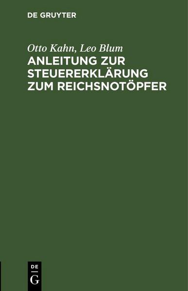 Produktbild: Anleitung zur Steuererkl&auml;rung zum Reichsnot&ouml;pfer