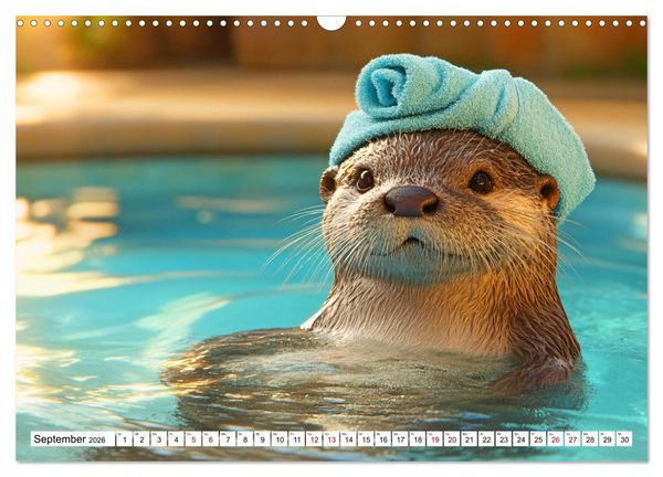 Produktbild: Otterwegs - 12 Monate tierischer Urlaubsspa&szlig; (Wandkalender 2026 DIN A3 quer), CALVENDO Monatskalender