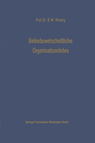 Produktbild: Betriebswirtschaftliche Organisationslehre