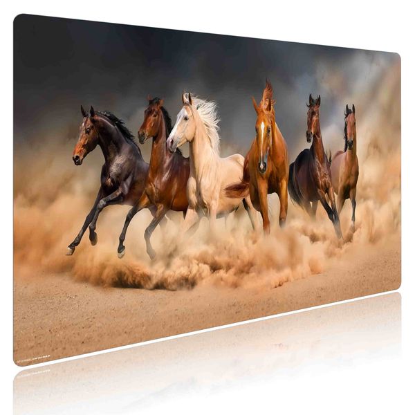 Produktbild: Cover-your-desk Schreibtischunterlage f&uuml;r Kinder und Erwachsene Wilde Pferdeherde, aus hochwertigem Vinyl , 84 x 40 cm