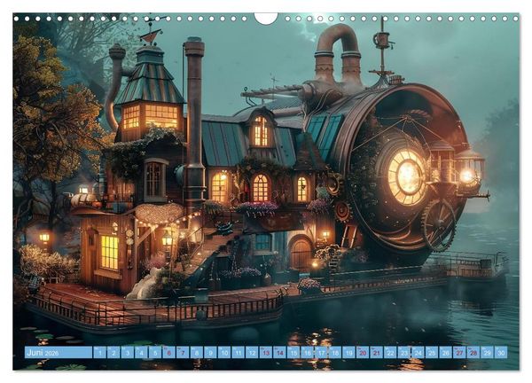 Produktbild: Steampunk Domizile (Wandkalender 2026 DIN A3 quer), CALVENDO Monatskalender