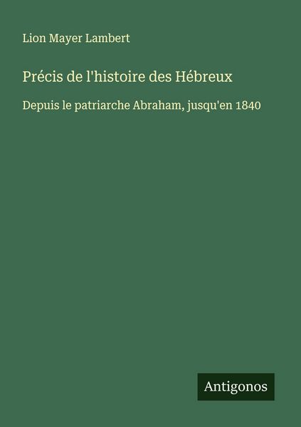 Produktbild: Pr&eacute;cis de l'histoire des H&eacute;breux