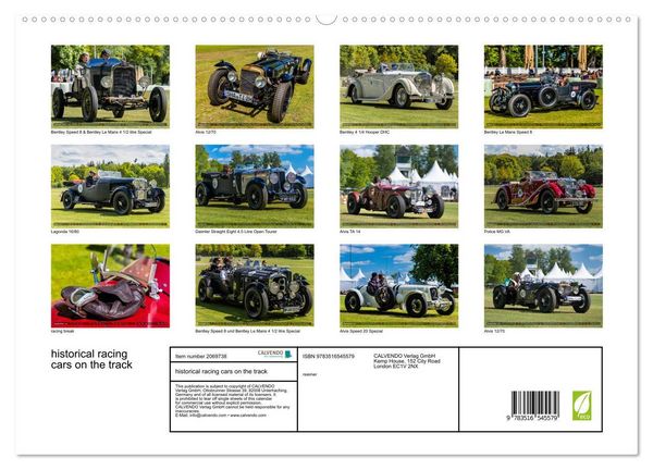 Produktbild: historical racing cars on the track (High Quality Premium Wall Calendar 2026 DIN A2 landscape),CALVENDO 12 Month Wall Calendar