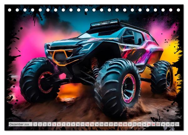 Produktbild: Coole KI-generierte OFF-ROAD-WAGEN (Tischkalender 2026 DIN A5 quer), CALVENDO Monatskalender