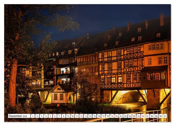 Produktbild: Romantisches Erfurt - Bilder einer Stadt voller Geschichte (hochwertiger Premium Wandkalender 2026 DIN A2 quer), Kunstdruck in Hochglanz