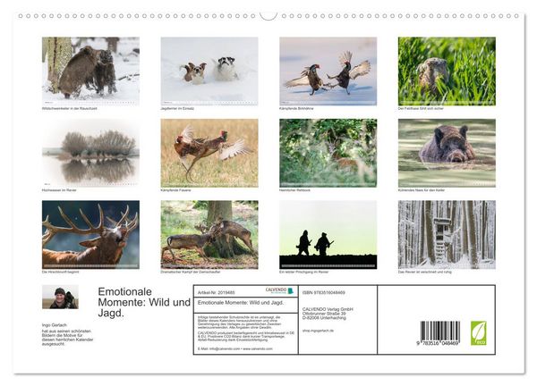 Produktbild: Emotionale Momente: Wild und Jagd. (hochwertiger Premium Wandkalender 2026 DIN A2 quer), Kunstdruck in Hochglanz
