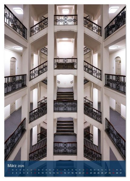 Produktbild: Treppenhauspoesie &ndash; Architektur im Aufstieg (Tischkalender 2026 DIN A5 hoch), CALVENDO Monatskalender