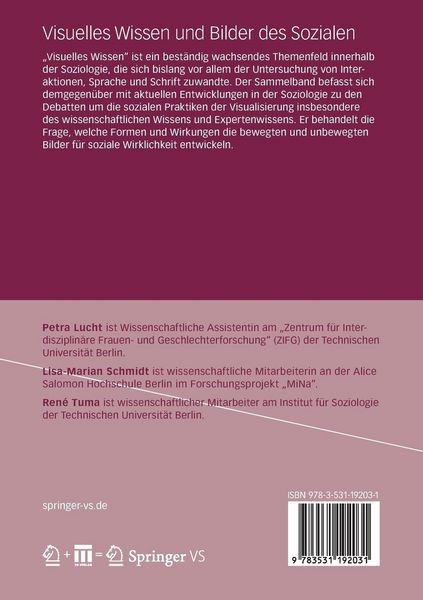 Produktbild: Visuelles Wissen und Bilder des Sozialen