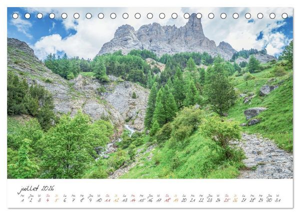 Produktbild: Sur la route des Grandes Alpes, la vall&eacute;e de la Guisane (Calendrier de bureau 2026 DIN A5 vertical), CALVENDO calendrier mensuel