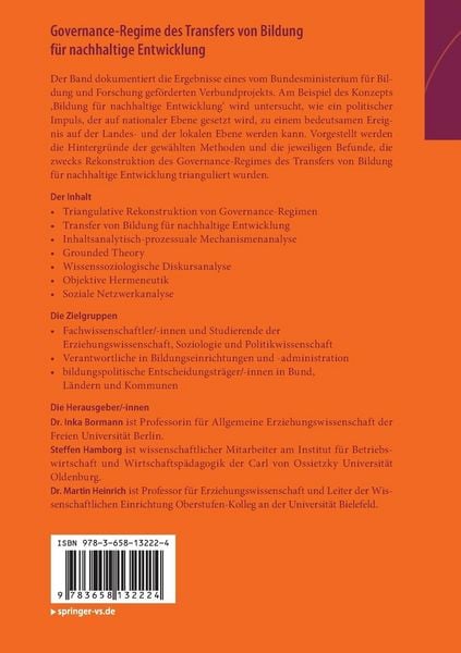 Produktbild: Governance-Regime des Transfers von Bildung f&uuml;r nachhaltige Entwicklung