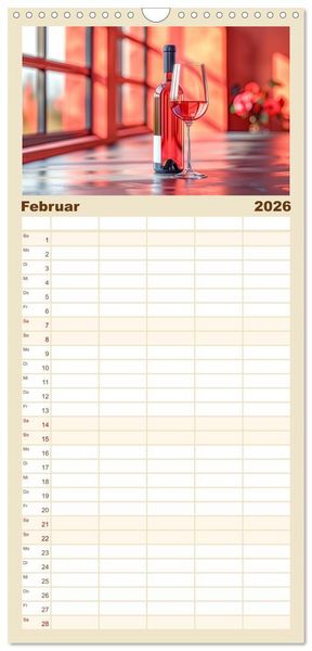 Produktbild: Familienplaner 2026 - Der Weingenie&szlig;er mit 5 Spalten (Wandkalender, 21 x 45 cm) CALVENDO