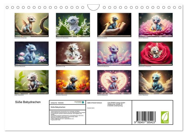 Produktbild: S&uuml;&szlig;e Babydrachen (Wandkalender 2026 DIN A4 quer), CALVENDO Monatskalender