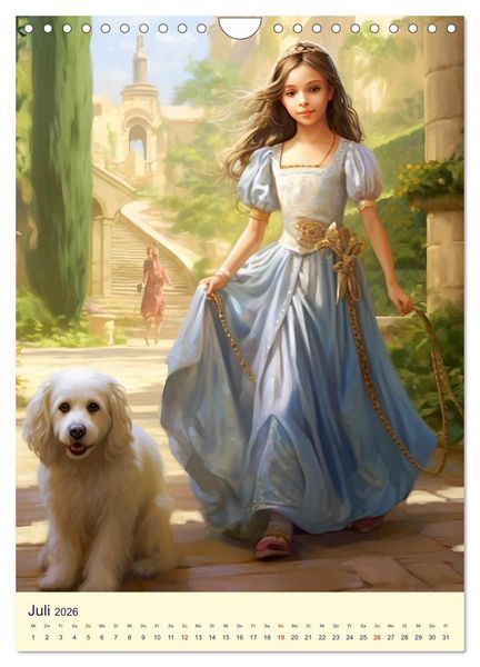 Produktbild: Kinder-Fantasy. Edle Burgfr&auml;ulein und Ritter im Mittelalter (Wandkalender 2026 DIN A4 hoch), CALVENDO Monatskalender