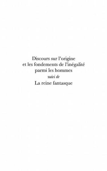 Produktbild: Discours sur l'origine et les fondements de l'inegalite parm