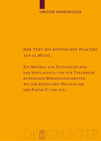 Produktbild: Der Text des koptischen Psalters aus al-Mudil