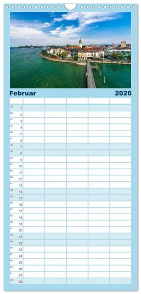 Produktbild: Familienplaner 2026 - Ansichten vom Bodensee mit 5 Spalten (Wandkalender, 21 x 45 cm) CALVENDO