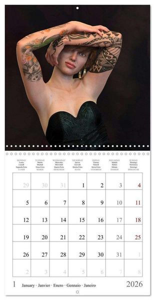 Produktbild: Tattoos on nice skin (Wall Calendar 2026 12 &times; 12 Inch) CALVENDO 12 Month Wall Calendar