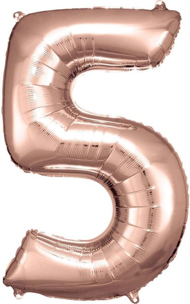 Produktbild: Amscan Folienballon Zahl 5 ros&eacute; 58x86cm