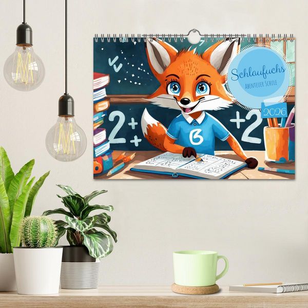 Produktbild: Schlaufuchs - Abenteuer Schule (Wandkalender 2026 DIN A4 quer), CALVENDO Monatskalender