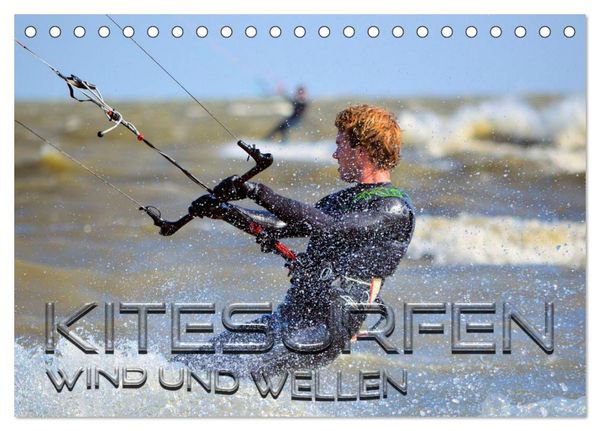 Produktbild: Kitesurfen - Wind und Wellen (Tischkalender 2026 DIN A5 quer), CALVENDO Monatskalender
