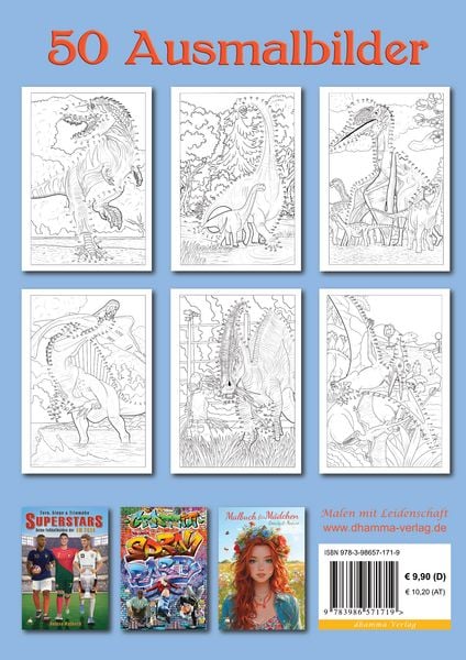 Produktbild: Punkt-zu-Punkt Dinosaurier Malbuch f&uuml;r Kinder von 7&ndash;10 Jahren mit 50 authentischen Ausmalbildern