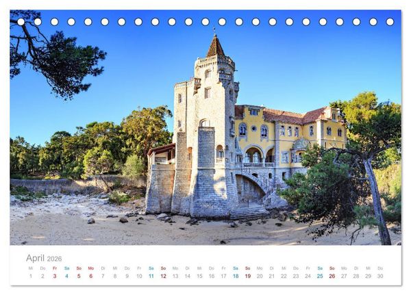 Produktbild: CASCAIS - die sch&ouml;nsten Badeorte Lissabons (Tischkalender 2026 DIN A5 quer), CALVENDO Monatskalender