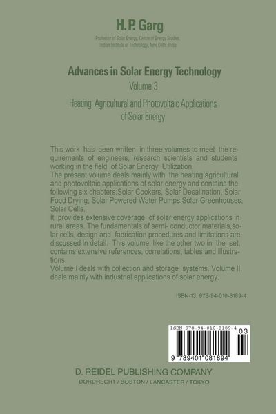 Produktbild: Advances in Solar Energy Technology