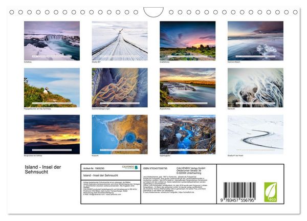 Produktbild: Island - Insel der Sehnsucht (Wandkalender 2026 DIN A4 quer), CALVENDO Monatskalender