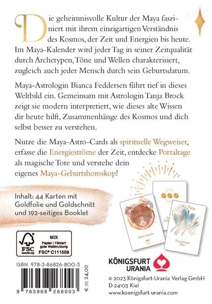 Produktbild: Maya-Astro-Cards: 44 astrologische Orakelkarten mit Booklet