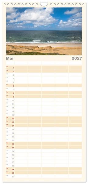 Produktbild: Familienplaner 2027 - Nordsee Insel Sylt mit 5 Spalten (Wandkalender, 21 x 45 cm) CALVENDO