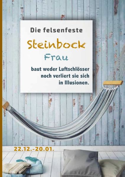 Produktbild: Die felsenfeste Steinbock Frau baut weder Luftschl&ouml;sser noch verliert sie sich in Illusionen
