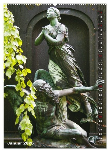 Produktbild: Friedhofsengel in Berlin (hochwertiger Premium Wandkalender 2026 DIN A2 hoch), Kunstdruck in Hochglanz