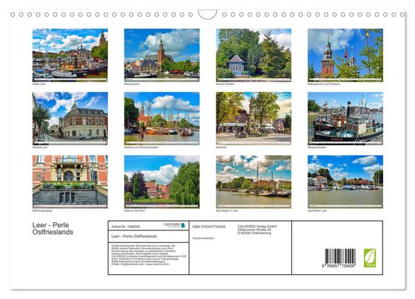 Produktbild: Leer - Perle Ostfrieslands (Wandkalender 2026 DIN A3 quer), CALVENDO Monatskalender