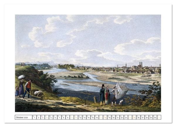 Produktbild: M&uuml;nchen: In alten Stichen und Zeichnungen (Wandkalender 2026 DIN A4 quer), CALVENDO Monatskalender