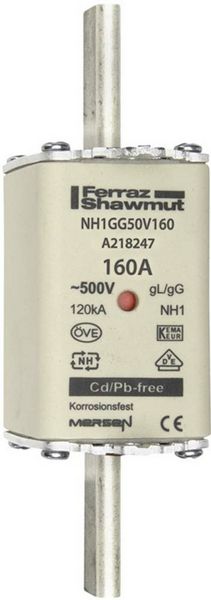 Produktbild: Mersen 1B169.000000 NH-Sicherung Sicherungsgr&ouml;&szlig;e = 1 160A 500V 1St.
