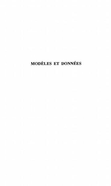 Produktbild: Modeles et donnees