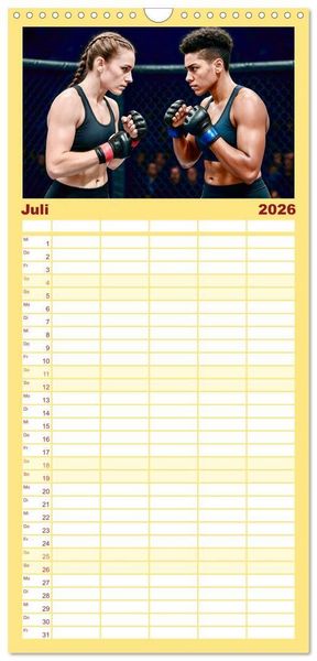 Produktbild: Familienplaner 2026 - MMA Mixed Martial Arts mit 5 Spalten (Wandkalender, 21 x 45 cm) CALVENDO