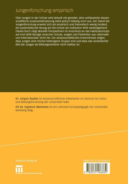 Produktbild: Jungenforschung empirisch
