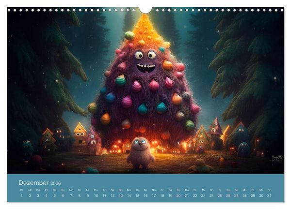 Produktbild: Monsterm&auml;&szlig;ig durchs Jahr (Wandkalender 2026 DIN A3 quer), CALVENDO Monatskalender