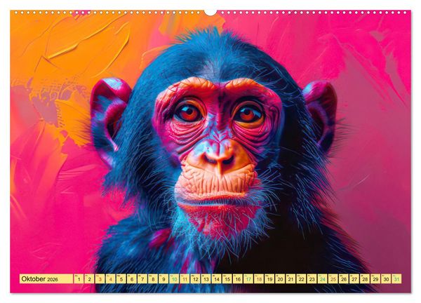Produktbild: Tiere im Pop Art Kleid (Wandkalender 2026 DIN A2 quer), CALVENDO Monatskalender
