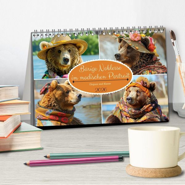 Produktbild: B&auml;rige Noblesse im modischen Portrait. Eleganz und Klasse (Tischkalender 2026 DIN A5 quer), CALVENDO Monatskalender