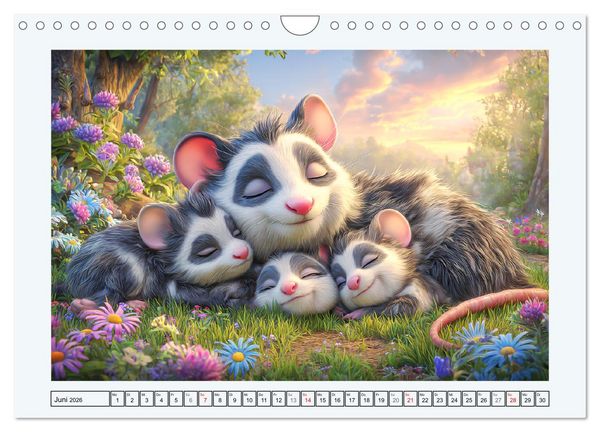 Produktbild: Oh, Possums! Cartoon-Abenteuer mit lustigen Beutelratten (Wandkalender 2026 DIN A4 quer), CALVENDO Monatskalender