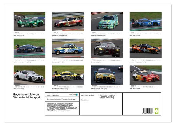 Produktbild: Bayerische Motoren Werke im Motorsport (Wandkalender 2026 DIN A2 quer), CALVENDO Monatskalender