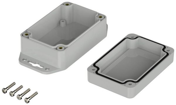 Produktbild: Bopla Euromas X, XT 090604 WL 7035 07809064 Flansch-Geh&auml;use 90 x 60 x 39.9 ABS Lichtgrau (RAL 7035) 1 St.