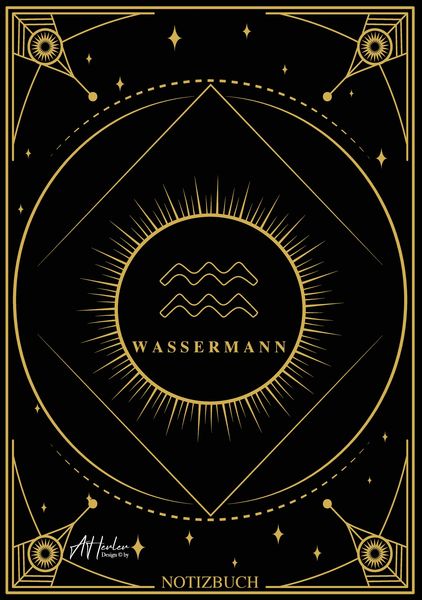 Produktbild: Edles Notizbuch Sternzeichen Wassermann | Designed by Alfred Herler