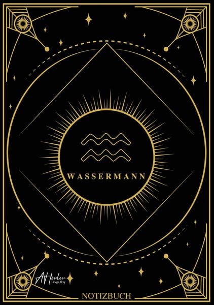 Produktbild: Edles Notizbuch Sternzeichen Wassermann | Designed by Alfred Herler