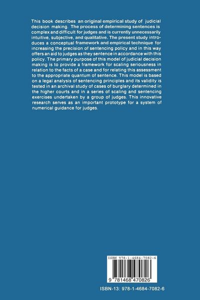 Produktbild: Judicial Decision Making, Sentencing Policy, and Numerical Guidance