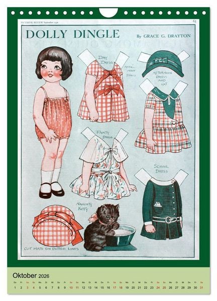 Produktbild: Dolly Dingle Kalender - Anziehpuppen von Grace G. Drayton (Wandkalender 2026 DIN A4 hoch), CALVENDO Monatskalender