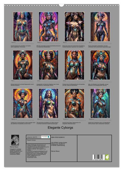 Produktbild: Elegante Cyborgs (Wandkalender 2026 DIN A2 hoch), CALVENDO Monatskalender